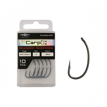 Крючки Mikado Carp Fine Line с тефлоновым покрытием - 3302  № 8 (с ушком) ( 10 шт.)