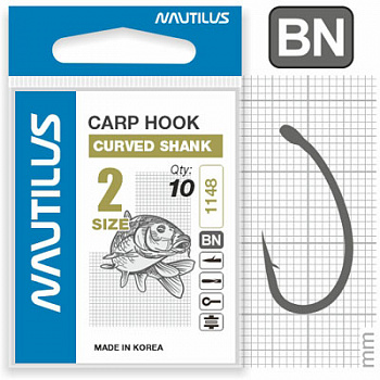 Крючок Nautilus Carp Curved Shank 1148BN № 2